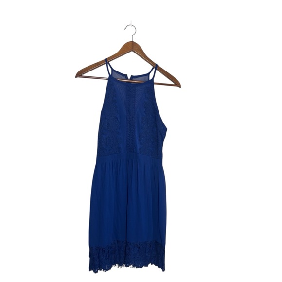 Francesca's Collections NWT Navy Blue London Mesh Lace Detail Sleeveless Dress - Picture 3 of 9